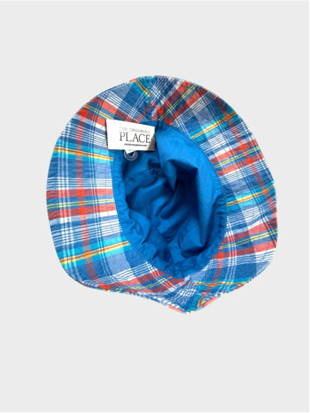 Baby The Children's Place 100% Cotton Plaid Bucket Hat 12-18 months Blue Red